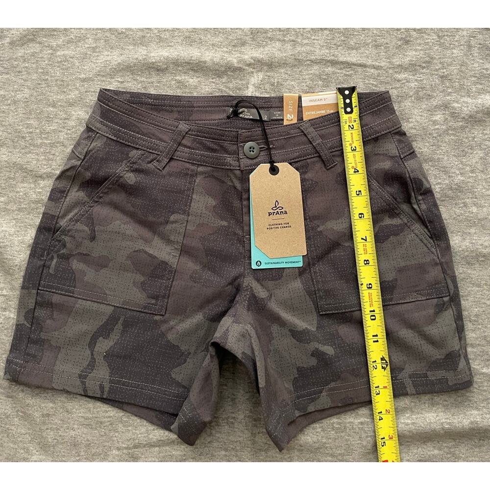 Newt Prana Olivia Womens Size 2 Gray Camo ReZion Stretch Shorts - Picture 10 of 14